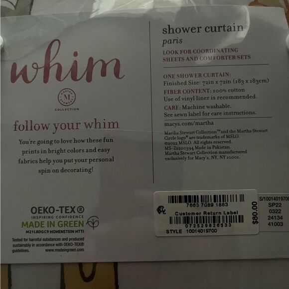 WHIM BY MARTHA STEWART COLLECTION
Paris Pup Shower Curtain 72 x 72 - Picture 2 of 2